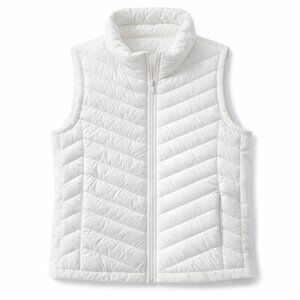Calvin Klein Women's Slim Sleeveless Puffer Vest, Size Large, Color White (NWT)